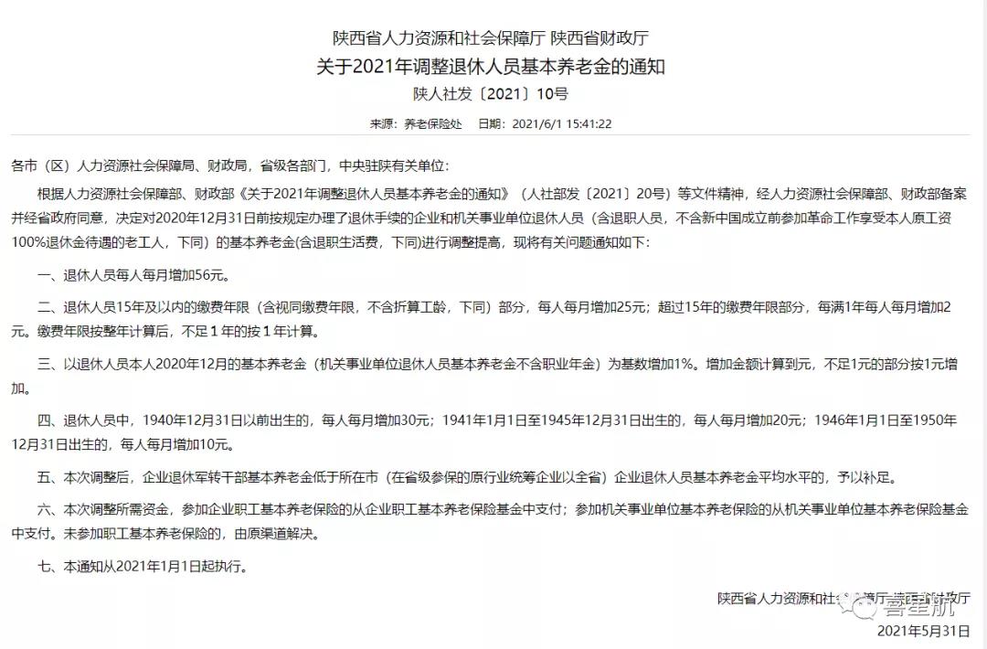 退休人員養老金，上漲啦！(圖1)